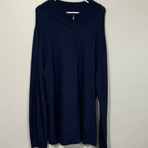 USED Men's Candy & Caviar Long Sleeve Half Zip Up Sweater Color Blue Size XL